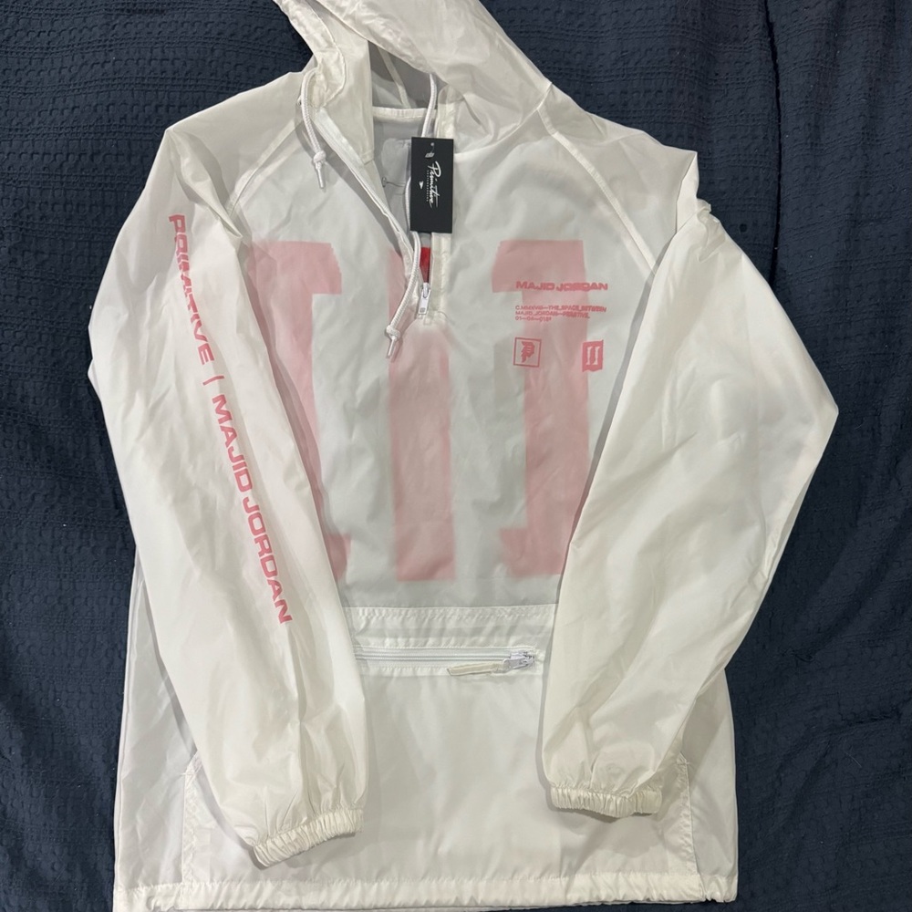 Primitive- Majid Jordan White and Pink Windbreaker Jacket Small
